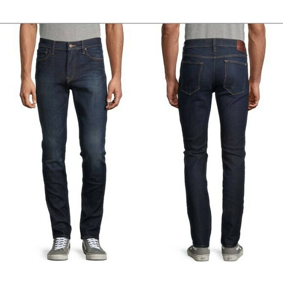 HUDSON Men's Axl Skinny Fit Zipfly Jean NEW Dark Wash color Landis 32/33 New